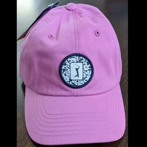 PGA TOUR PINK ADJUSTABLE STRAPBACK GOLF HAT CAP, NEW WITH TAG